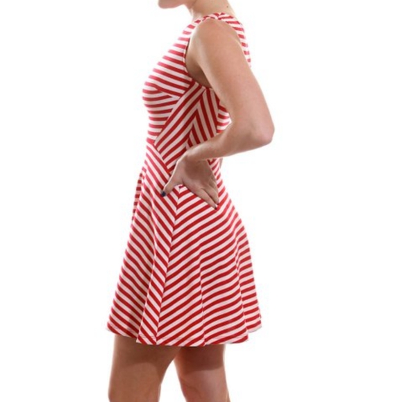 Katia Striped Sleeveless Skater Jersey Dress - Picture 12 of 12